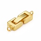 Brass Fold Over Clasps&nbsp;KK-I591-06G-RS-2