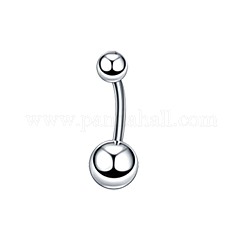 304 Stainless Steel 15 Gauge Round Belly Button Rings, Piercing Navel Rings, Curved Barbell Body Jewelry for Women, Stainless Steel Color, 10mm, Pin: 1.6mm