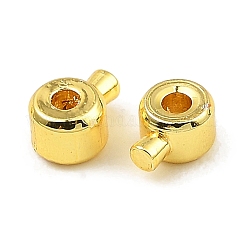 Brass Crimp Beads, Cadmium Free & Lead Free, Long-Lasting Plated, Column, Real 18K Gold Plated, 4.5x3.5x2.5mm, Hole: 0.9mm