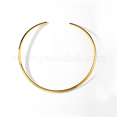 201 Stainless Steel Simple Thin Collar Necklace, Rigid Choker Necklaces, Golden, 15.75 inch(40cm)