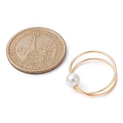 Brass Wire Wrap Criss Cross Finger Ring&nbsp;RJEW-TA00090