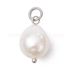 Natural Baroque Pearl Keshi Pearl Pendants&nbsp;PALLOY-JF04627-02