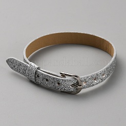 Blank PU Leather Cord Bracelet with Alloy Clasps&nbsp;AJEW-TAC0041-01B-11