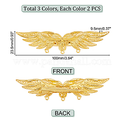 6Pcs 3 Colors Alloy Alligator Hair Clips Finding&nbsp;FIND-PH0006-64