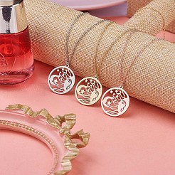 Stainless Steel Celestial Sun Moon and Star Pendant Necklace&nbsp;JN1058B