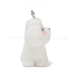 Animal Theme Flocky Opaque Resin Pendants&nbsp;RESI-H042-01P-17