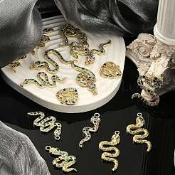 16Pcs 8 Styles Alloy Rhinestone Pendants&nbsp;ALRI-CJ0001-06