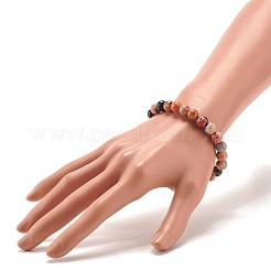Dyed Natural Fire Crackle Agate Bead Stretch Bracelets&nbsp;BJEW-JB07519