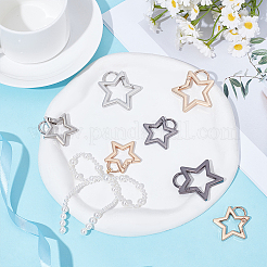 4Pcs 3 Colors 2 Styles Alloy Spring Gate Rings&nbsp;FIND-UN0007-74B