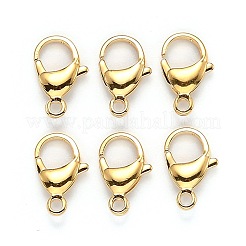 2 Colors 304 Stainless Steel Lobster Claw Clasps&nbsp;STAS-AB16-PG