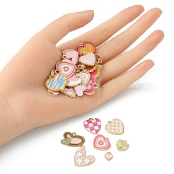 29Pcs 29 Styles Light Gold Alloy Enamel Pendants&nbsp;ENAM-YW0002-42