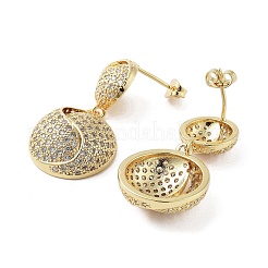 Rack Plating Brass Micro Pave Cubic Zirconia Stud Earring&nbsp;EJEW-C081-41G