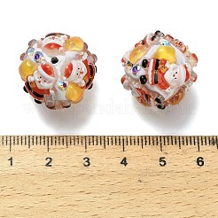 Christmas Theme Polymer Clay Rhinestone Beads with Resin&nbsp;X-RESI-Z045-01A