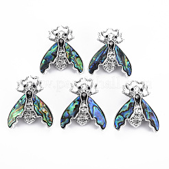 Natural Paua Shell Cicada Brooch&nbsp;PALLOY-Q438-005A-RS