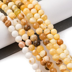 Natural Yellow Jade Beads Strands&nbsp;G-F591-17-6MM