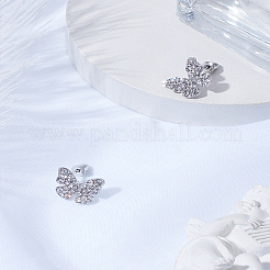 1Pair Alloy Micro Pave Clear Cubic Zirconia Stud Earrings&nbsp;EJEW-LP0008-036