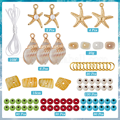 Ocean Theme DIY Synthetic Turquoise & Shell Beads Bracelet Making Kits&nbsp;DIY-SC0028-41