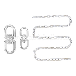 2Pcs 2 Sizes 304 Stainless Steel Double Eye Swivel Clasps&nbsp;STAS-GA0001-09