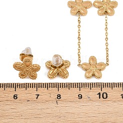 Flower 304 Stainless Steel Necklaces & Stud Earrings Sets for Women&nbsp;SJEW-K003-01G
