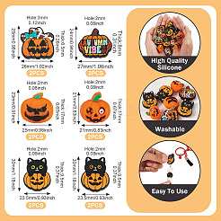 12Pcs 6 Styles Halloween Theme Silicone Focal Beads&nbsp;SIL-TA0003-26