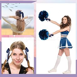 10Pcs 2 Colors Bowknot Polyester Elastic Hair Ties&nbsp;OHAR-GF0001-24