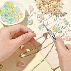 40Pcs 4 Colors Rainbow Iridescent Plating Acrylic Pendants&nbsp;MACR-CJ0001-59