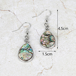 Elegant Brass Shell Teardrop Dangle Earrings&nbsp;DK3266