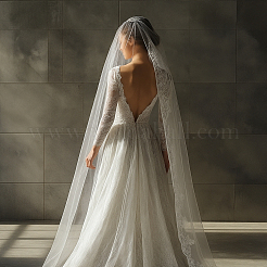 Polyester Mesh Bridal Veils&nbsp;AJEW-WH0696-304