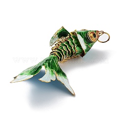 Brass Cloisonne Pendants&nbsp;KK-P251-A04-G