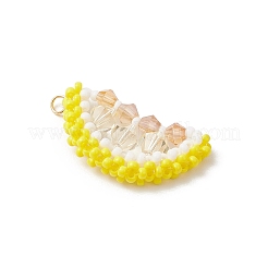 Glass Seed Beaded Lemon Slice Pendants&nbsp;PALLOY-MZ00813