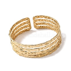 Hammered 304 Stainless Steel Cuff Bangles&nbsp;BJEW-H635-03G