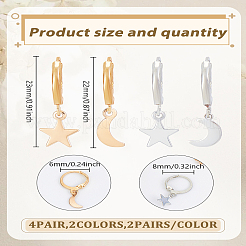 4 Pairs 4 Styles Alloy Leverback Earrings for Women&nbsp;EJEW-LP0007-117