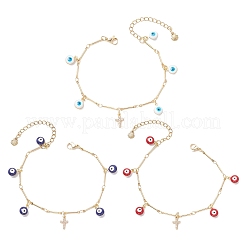 Brass Enamel Charms Bracelets&nbsp;BJEW-JB12308