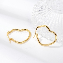 201 Stainless Steel Hoop Earrings&nbsp;EJEW-I245-27F
