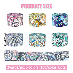 6Pcs 6 Colors Polyester Ribbons&nbsp;OCOR-FH0001-48A