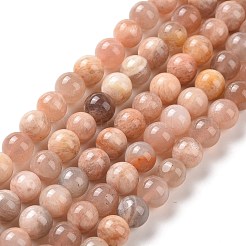 Round Natural Multi-Moonstone Beads Strands&nbsp;LS-G-I176-09-6mm