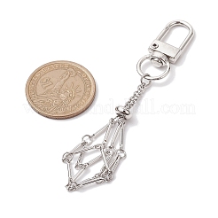 2Pcs 2 Styles Brass Bar Link Chains Pouch Stone Pendant Decorations&nbsp;HJEW-JM02034-02