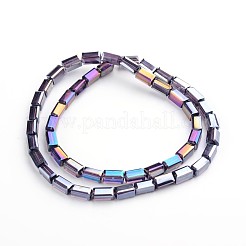 AB Color Plated Faceted Cuboid Electroplate Glass Beads Strands&nbsp;EGLA-F109-A08