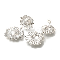 Rack Plating Flower Brass Stud Earrings&nbsp;EJEW-H016-16P