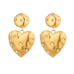 304 Stainless Steel Rhinestone Stud Earrings for Women&nbsp;LN6292