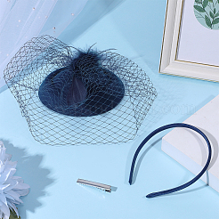 Wedding EVA & Feather Hat Hair Clips and Hair Bands for Women&nbsp;OHAR-WH0034-38