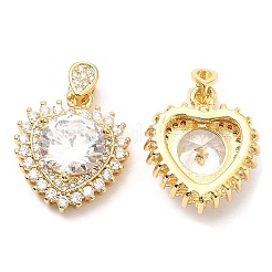 Rack Plating Brass Micro Pave Cubic Zirconia Pendants&nbsp;KK-A185-10G