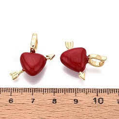 Brass Enamel Pendants&nbsp;KK-T072-20G
