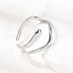 304 Stainless Steel Open Cuff Rings for Women&nbsp;RJEW-K313-13P