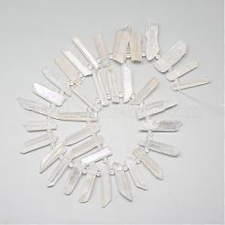 Plated Natural Quartz Crystal Beads Strands&nbsp;G-R414-17A