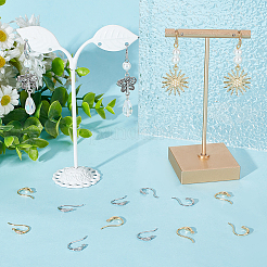 8 Pairs 2 Colors Brass Earring Hooks&nbsp;KK-BBC0008-12