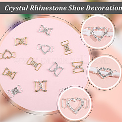 16Pcs 8 Styles Brass & Alloy Crystal Rhinestone Shoe Decoration&nbsp;FIND-GF0007-24