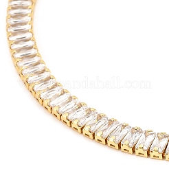 Brass Micro Pave Cubic Zirconia Link Chain Necklaces&nbsp;BJEW-F416-06G
