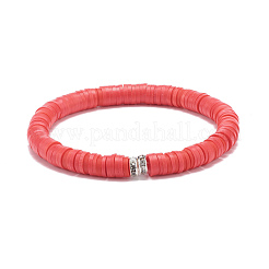 6Pcs 6 Colors Handmade Polymer Clay Heishi Surfer Stretch Bracelet Sets&nbsp;BJEW-JB08690