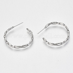 Brass Half Hoop Earrings&nbsp;KK-R117-055P-NF